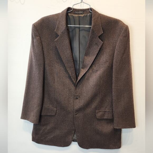 Jones New York Men's Wool Blazer Houndstooth Check Suit Jacket 44L - Picture 5 of 13